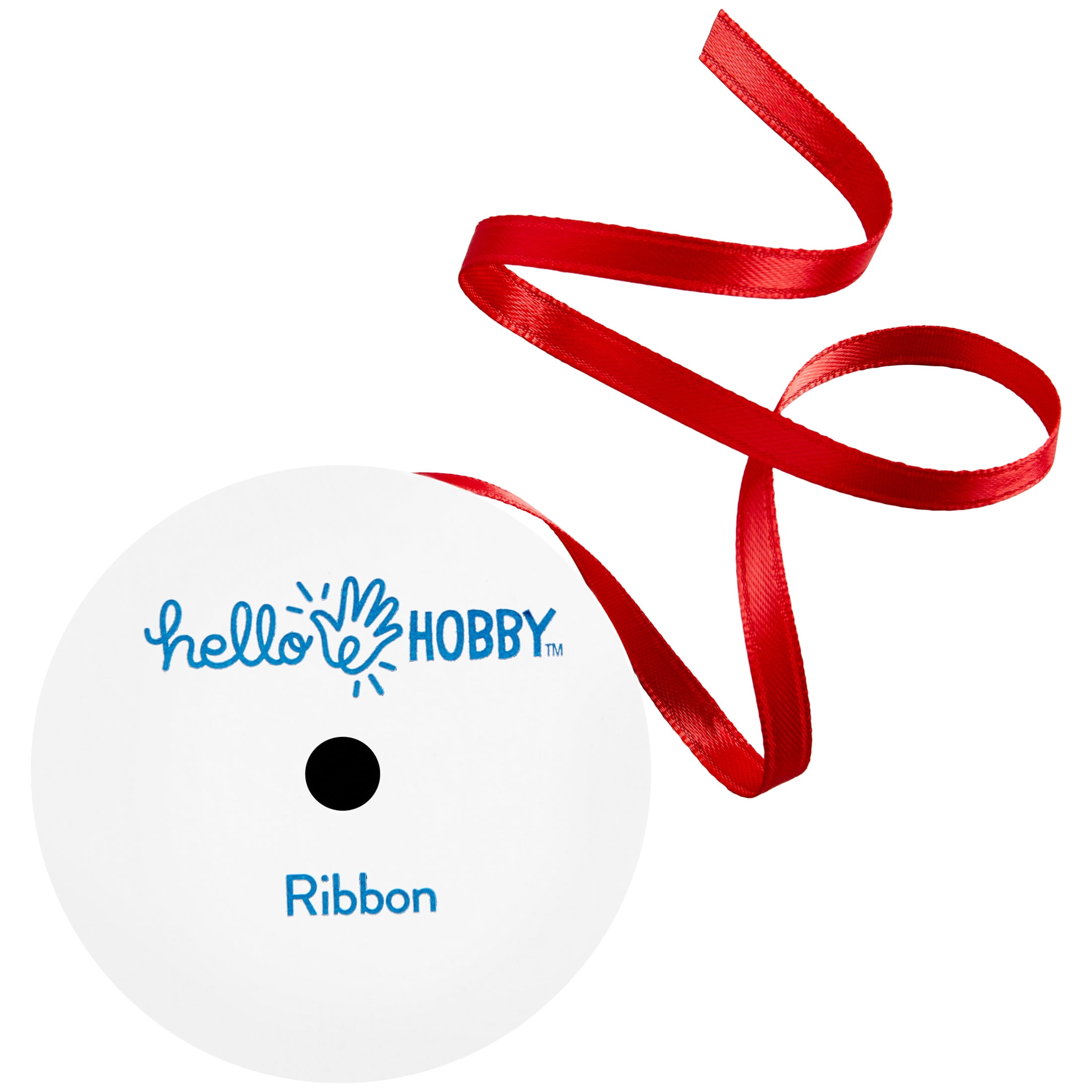 Hello Hobby Red Double Face Satin Ribbon, 1/4" x 8 yd