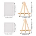 thumbnail image 2 of Troglfold Mini Easel Set 2 Sets of Sketch Triangle Easel Wooden Artist Painting Rack and Mini Painting Canvas,5.91"X3.15"X1.22", 2 of 10
