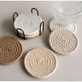 thumbnail image 5 of ZZkhGO Woven Coasters Set, 8-Piece Absorbent Drink Coasters, Natural Rope Cup Coasters with Heat Protection up to 210°F for Home Office Kitchen Table, 5 of 5