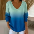 thumbnail image 2 of ZyeKqe Long Sleeve Shirts for Women V Neck Soft Cozy Pullover Tops Casual Fall Loose Fit Basic Lightweight Tops, 2 of 6