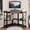 Dark Brown, variant on VECELO Corner Computer Desk with Charging Station, 90 Degree Triangle Writing Study Table with Keyboard & Storage Shelves for Small Space, Black