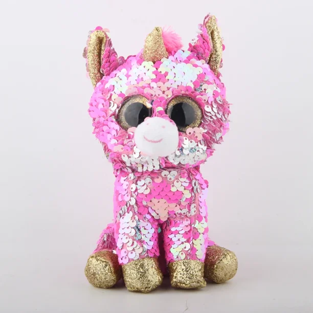 Muñecos de peluche Ty Beanie Big Eyes de 15 cm, colección de animales, peluche suave, unicornio, dinosaurio, cisne, regalo de Navidad y Año Nuevo para niños