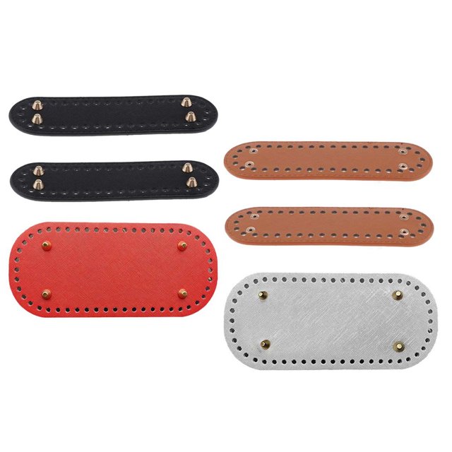 Jeweryworks - 6 almohadillas inferiores para bolsas tejidas a mano, para manualidades, para mascotas Plata