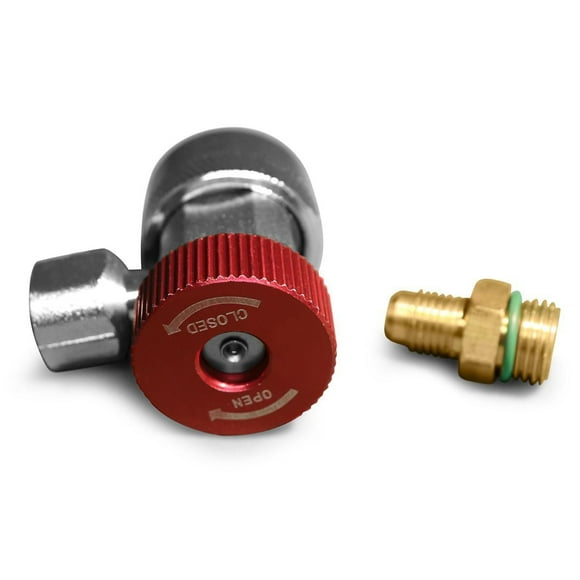 Duracool R134a Professional High Side Quick Connect. Manual Adjust for 134a Service Port. 1/4 inch SAE M Flare Hose Attachment.