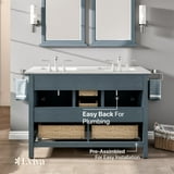 Eviva Britney 42 Inch Bathroom Vanity With Sink - White Undermount Porcelain Sink, Ash Blue Cabinet, Single Sink Vanity