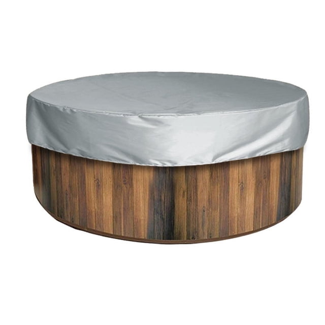 Cubierta redonda para bañera de hidromasaje, cubierta antipolvo para piscina, cubiertas impermeables para spa al aire libre para bañera/Salu/Spa con mensajes de burbujas, 79 "Dx12 H, gris