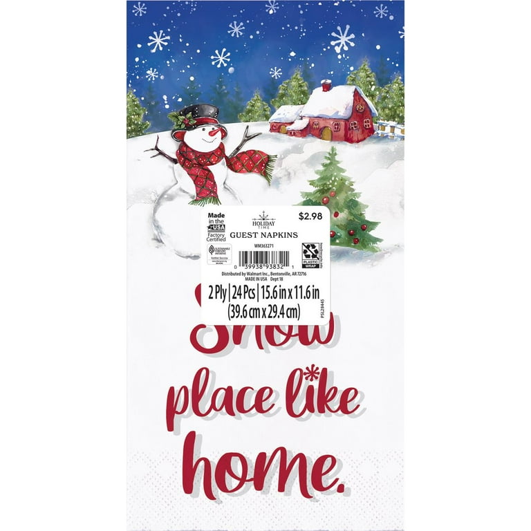 Holiday Time Winter Snowman Disposable Paper Guest Towels 8 x 4.5
