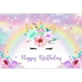 thumbnail image 4 of SUNOLIFE 5x3ft,Rainbow Unicorn Backdrops,Happy Birthday Photography Background Table Banner for Girls Party Decor, 4 of 4