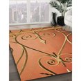 thumbnail image 3 of Ahgly Company Machine Washable Indoor Square Transitional Orange Area Rugs, 5' Square, 3 of 7