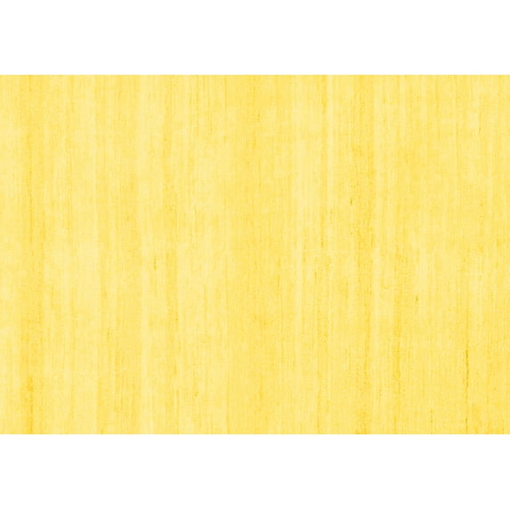 Ahgly Company Machine Washable Indoor Rectangle Solid Yellow Modern Area Rugs, 3' x 5'