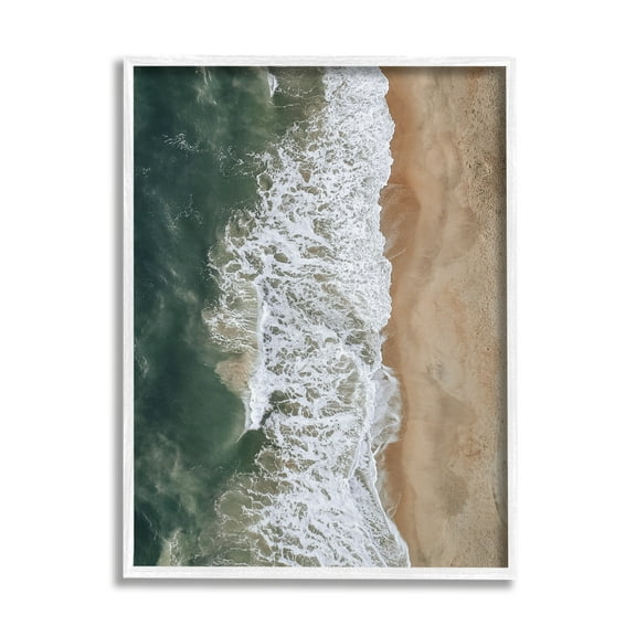 Stupell Indtries Warm Tropical Beach Tide Summer Shore Aerial Photography,16 x 20,Design by Birch&Ink