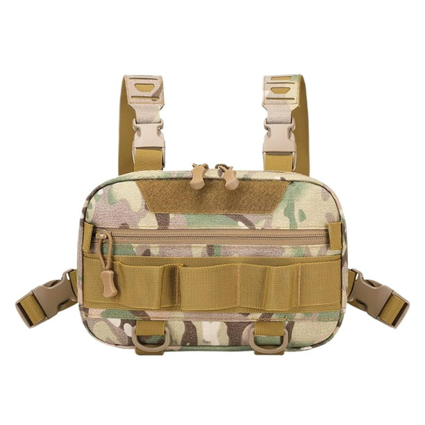 Advancent Bolsa de pecho para hombre funcional y duradera para actividades al aire libre Bolsa de pecho táctica para hombre Fanny Pack Escalada camuflaje