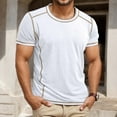 thumbnail image 2 of IWRICH Men's Basic Plus Size T Shirt Short Sleeve Crew Neck Soft Fitted Elastic Tees Classic Tshirts White XL, 2 of 7