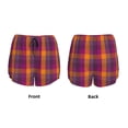 thumbnail image 4 of Disketp Purple Yellow Buffalo Plaid Print Women's Shorts Workout Shorts for Athletic Gym Running Shorts with Phone Pockets Small, 4 of 8