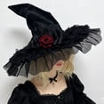 thumbnail image 4 of Bainana Halloween Witch Cosplay Hat For Women Lace Trim High Top Cap Wide Brim Adjustable Festival Events Hat, 4 of 5
