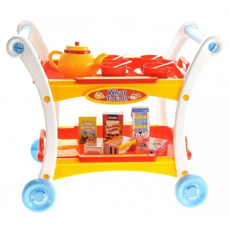 

Link Little Chef Afternoon Tea Time Trolley Cart Pretend Play Set For Tea Party