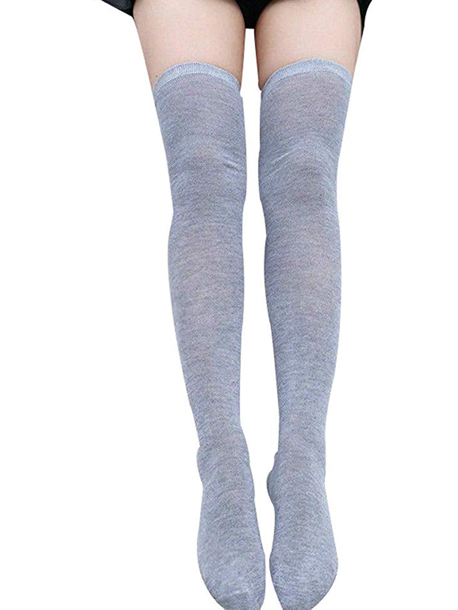 Women Stocking Cable Knit Extra Long Boot Socks Over Knee Thigh High School Girl