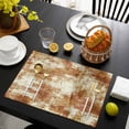thumbnail image 3 of Brown Ombre Placemats Set of 8, Gradient Abstract Art Vintage Placemats for Dining Table, Place Mats for Kitchen Tabletop, Waterproof Wipeable Dining Table Mats Set, 3 of 9