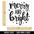 thumbnail image 2 of Merry and Bright Christmas Self-Inking Rubber Stamp Ink Stamper - Blue Ink - Small 1 Inch, 2 of 7