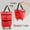 Red 8S1, variant on Qiopertar Under $5 Portable Shopping Wheel Bag Telescopic Roller, Foldable Backpack with Hidden Wheels 30L Capacity, Supermarket Shopping Cart Trolley