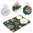 thumbnail image 3 of Yayeee Dish Drying Mat for Kitchen Counter 16"x18" Microfiber Absorbent Pad, Green Christmas Trees, 3 of 7