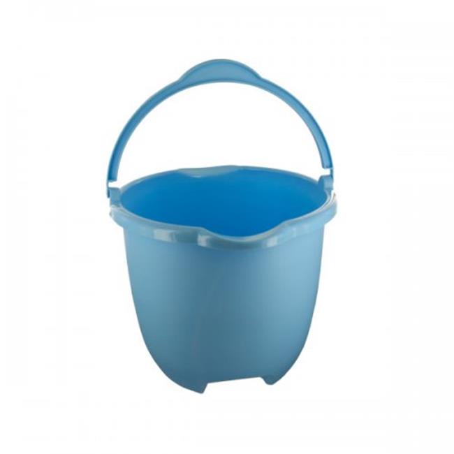 Plastic Bucket with Handle & Pour Spouts, Blue