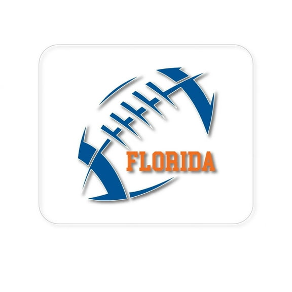 DistinctInk Mouse Pad - 1/4" Foam Rubber - Florida Football - Orange, Blue