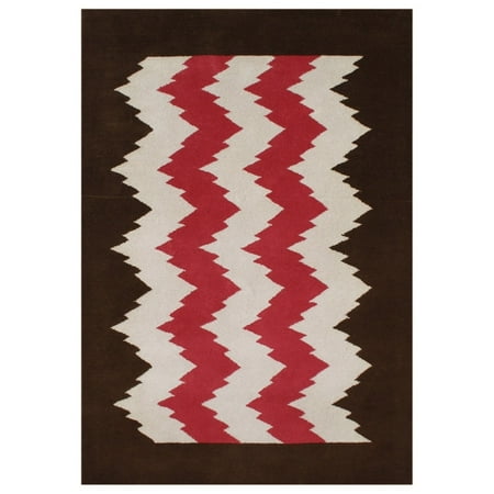 - Alliyah Rugs Handmade Alliyah Biscon Dark Brown New Zealand Blend Wool Rug - 5' x 8'