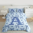 thumbnail image 2 of Castle Fairy Monogrammed Letter Initial A 3-Piece Full Size Comforter Sets for Teens Girls Boys,Kawaii Blue Bow Bedding Comforter Set,Dreamy Princess Lightweight Bedding Sets,Super Cozy Room Decor, 2 of 8
