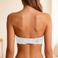 thumbnail image 4 of Bandeau Bra for Women Demi Cup Underwire Support Floral Lace Strapless Wedding Party Underwear, 4 of 5