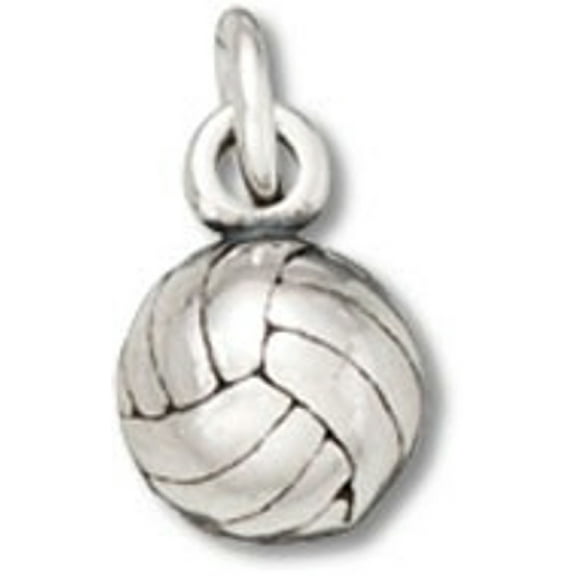 Sterling Silver 16" .8mm Box Chain 3D Sports Volleyball Pendant Necklace