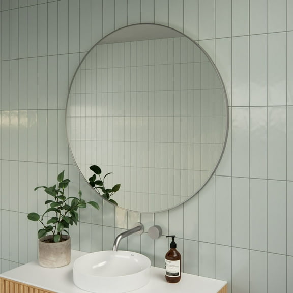 Glass Warehouse Sf-R-36 Leia 36" Diameter Contemporary Circular Framed Bathroom Wall
