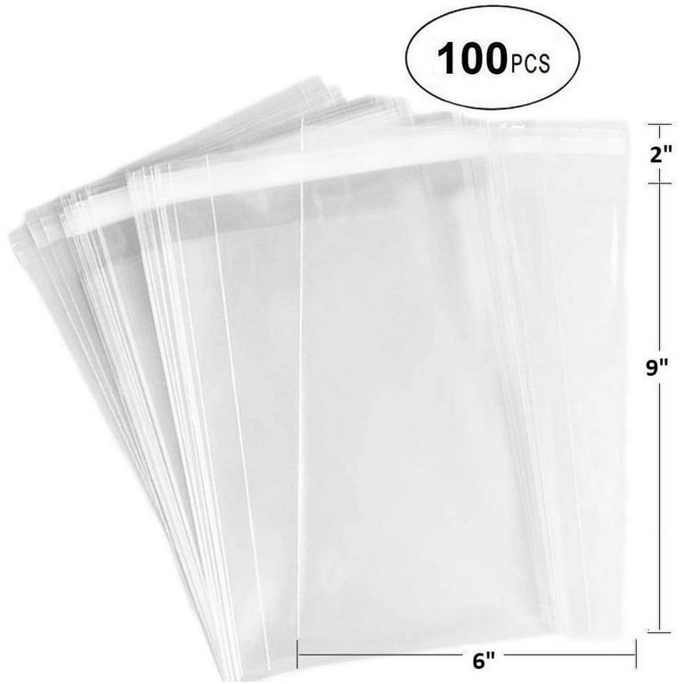 Clear Compostable Cellophane Bags, 6x9, 100 Pack