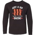 thumbnail image 3 of Inktastic Just a Kid Who Loves Bacon Long Sleeve Youth T-Shirt, 3 of 5