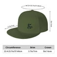 thumbnail image 4 of DouZhe Flat Brim Cap Snapback Hat, Gothic Style Letter K Prints Adjustable Green Adult Baseball Cap, 4 of 7