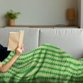 thumbnail image 3 of Abstract Green Soft Flannel Fleece Throw Blanket, Monochrome Geometric Pattern with Diagonal Square Check, Cozy Plush for Indoor and Outdoor Use, 60" x 80", Green Almond Green, by Ambesonne, 3 of 5