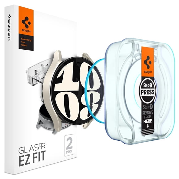 Protector de pantalla Spigen Glastr EZ FIT de 40 mm para Galaxy Watch 6, paquete de 2