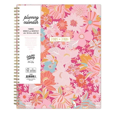 Blue Sky Color Me Courtney 2025-2026 Academic Year Weekly and Monthly Planner Calendar, July 2025 - June 2026, 12-Month, 8.5" x 11", Flexible Cover, Wirebound, Storage Pocket, Bloom Pink