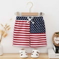 thumbnail image 5 of Otqutp 1 to 6 Years Child Running Short Pants Toddler Kids Printed Striped Shorts Independence Day Pants Boy's Shorts for 4th of July, 5 of 8
