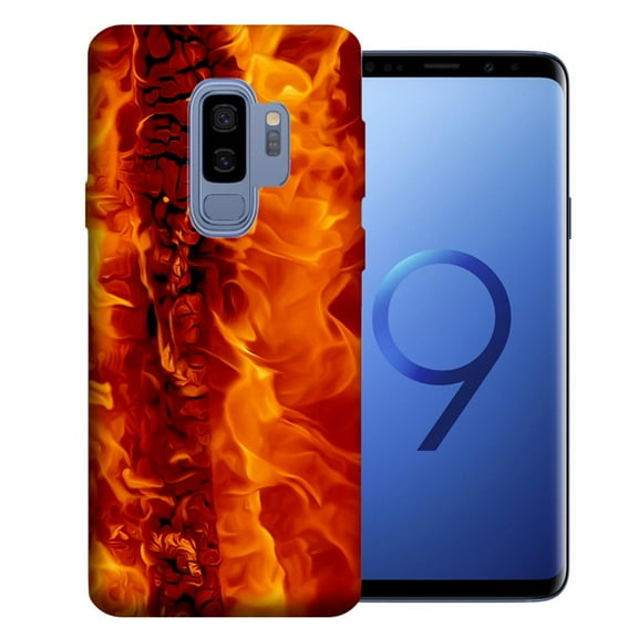 MUNDAZE For Samsung Galaxy S9 Plus Fire Design TPU Gel Phone Case Cover