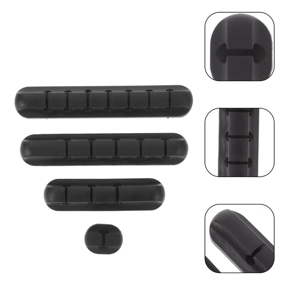 WHAMVOX 4pcs Cable Fix Clips Wire Wall Clips Adhesive Cable Clips Wire Management Clips (1, 3, 5, 7 trunking)