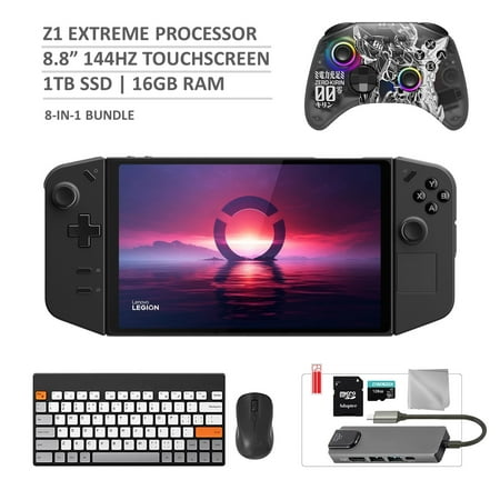 Lenovo Legion Go 1TB SSD Gaming Handheld 8.8-inch Touchscreen 144Hz 2K QHD AMD Ryzen Z1 Extreme Processor, Mytrix Zero-Kirin Wireless Pro Controller, Hub, 128GB MicroSD, Keyboard &Mouse, 8 in 1 Bundle