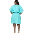 thumbnail image 2 of HAPPY BAY Women's Mini Kaftan Mumu Bikini Swimwear Dresses Bathing Suit Summer Short Sleeve Beach Vacation Women Caftans 2X-3X Arctic, Floral, 2 of 2