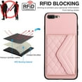 thumbnail image 2 of for iPhone 7 Plus/8 Plus Wallet Case with Card Holder, Elegant Durable PU Leather Protective Magnetic Closure Flip Phone Cover Kickstand RFID Blocking for Women Girls for iPhone 7 Plus/8 Plus, Pink, 2 of 7