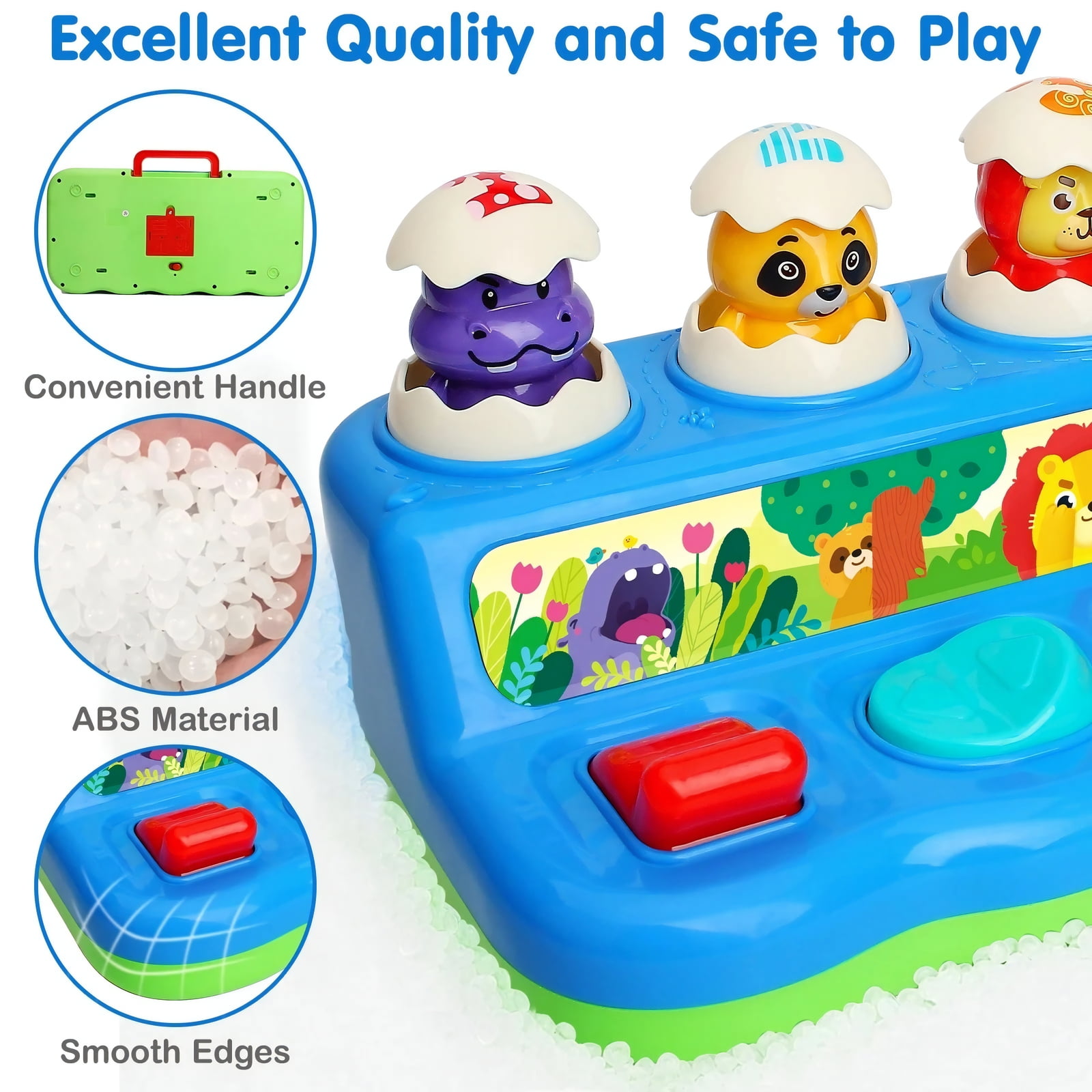 Yerloa Baby Toys 6-12 Months, Interactive Animal Pop Up Toy with Music & Light, Cause and Effect Toys for 1 Year Old, Montessori Early Learning Toys for Toddlers 1-3, Birthday Gift 9-12-18 Months