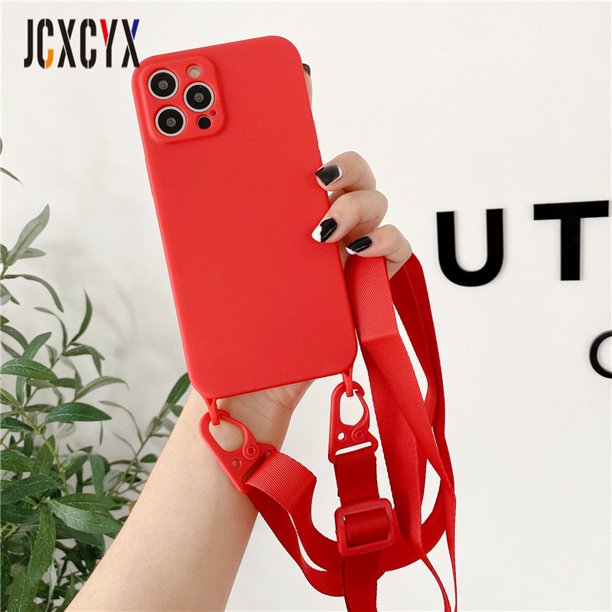 Funda de teléfono con correa de cordón de silicona líquida para iPhone 14 12 11 Pro Max 13 XS XR 8 7 Plus SE funda blanda Tan Jianjun unisex