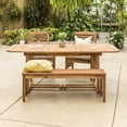 thumbnail image 2 of Walker Edison Transitional Boho 4 Piece Patio Outdoor Dining Set, Brown, 2 of 8