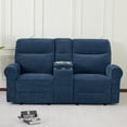 thumbnail image 3 of MCombo 78.3" Wall Hugger Power Loveseat Recliner Sofa with Console, Reclining Loveseat with USB Ports, Cup Holders, for Small Spaces Living Room RV, Fabric PR635M2 (Navy Blue), 3 of 10