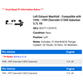 thumbnail image 2 of Left Exhaust Manifold - Compatible with 1996 - 1999 Chevy C1500 Suburban 5.7L V8 1997 1998, 2 of 2