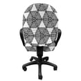 thumbnail image 3 of Black and White Office Chair Slipcover, Triangles and Hexagons with Scribbles Sketch Monochrome Illustration, Protective Stretch Decorative Fabric Cover, Standard Size, Black and White, by Ambesonne, 3 of 5